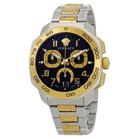 versace dylos black chronograph men's watch|Versace Men's VQC010015 DYLOS Chrono Analog Display .